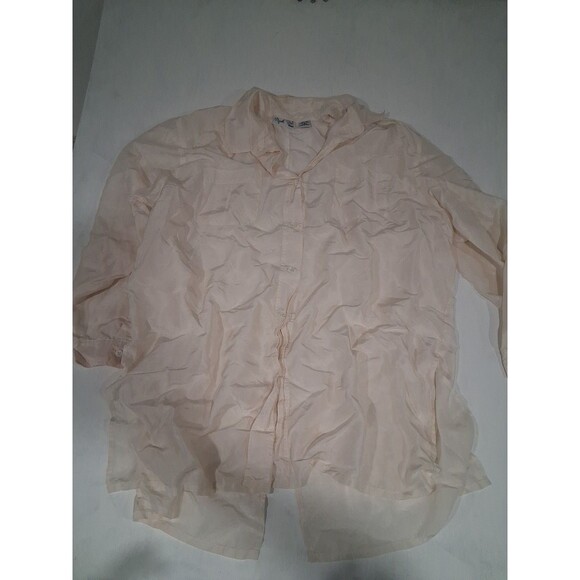 Vtg 90s Womens Plus Size Silk Shirt Lot (2) Red White Size 24 Flowy Oversized - Picture 7 of 8